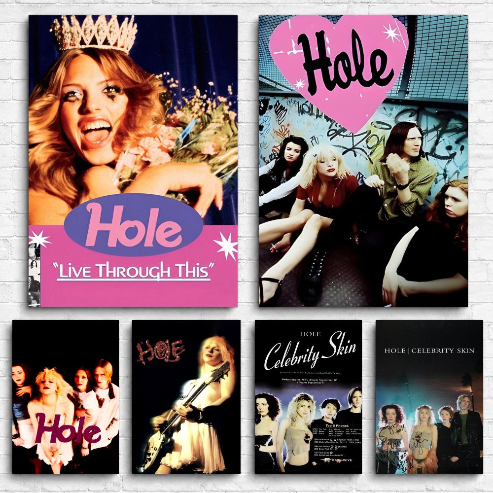 Live Rock - Rockband-Album H-Hole, gerahmtes Wandbild, fertig zum