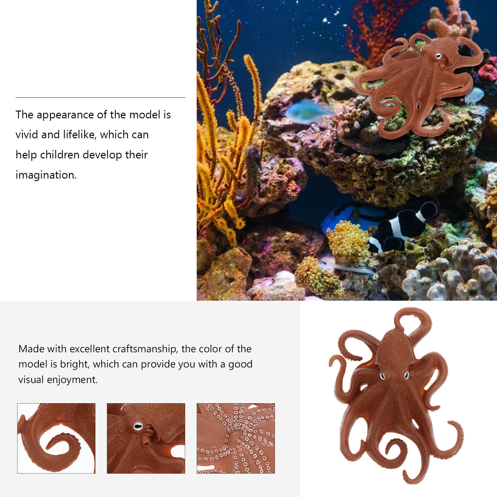 Realistische Oktopusfigur, Pla – Marine Aquarium Bewertung und Preis